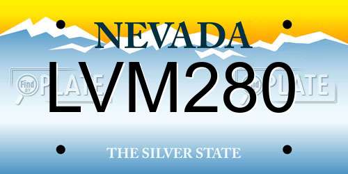LVM280 Nevada License Plate