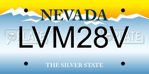 LVM28V Nevada License Plate