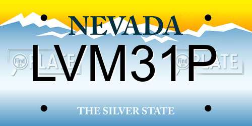 LVM31P Nevada License Plate