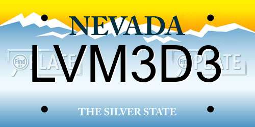 LVM3D3 Nevada License Plate
