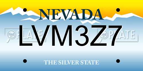LVM3Z7 Nevada License Plate
