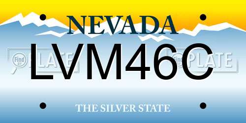 LVM46C Nevada License Plate