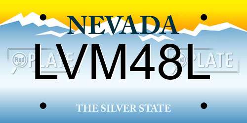 LVM48L Nevada License Plate