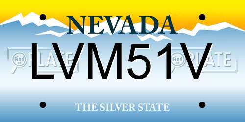 LVM51V Nevada License Plate