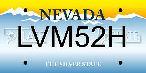 LVM52H Nevada License Plate