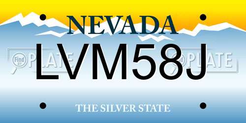 LVM58J Nevada License Plate