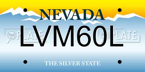 LVM60L Nevada License Plate