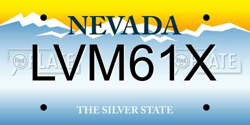LVM61X Nevada License Plate