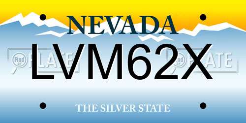LVM62X Nevada License Plate