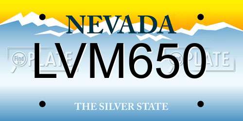LVM650 Nevada License Plate