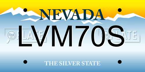 LVM70S Nevada License Plate