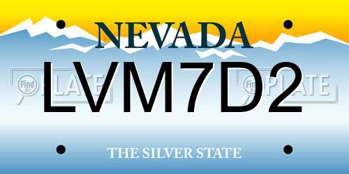 LVM7D2 Nevada License Plate