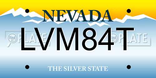 LVM84T Nevada License Plate