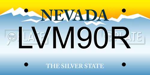 LVM90R Nevada License Plate
