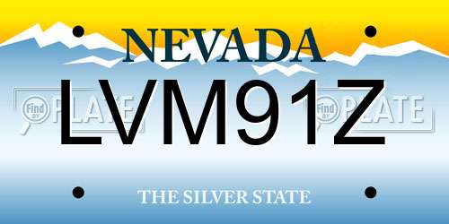 LVM91Z Nevada License Plate