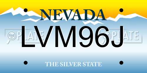 LVM96J Nevada License Plate