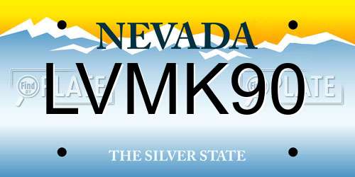 LVMK90 Nevada License Plate