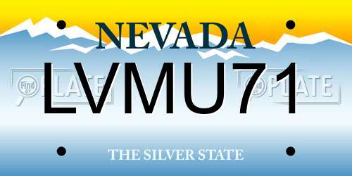 LVMU71 Nevada License Plate