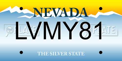 LVMY81 Nevada License Plate