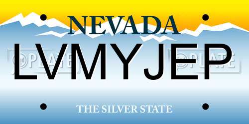LVMYJEP Nevada License Plate