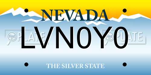 LVN0Y0 Nevada License Plate
