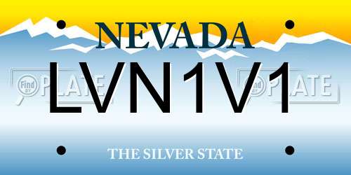 LVN1V1 Nevada License Plate