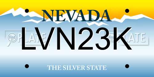 LVN23K Nevada License Plate