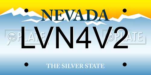 LVN4V2 Nevada License Plate