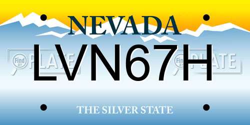 LVN67H Nevada License Plate