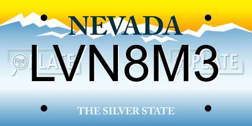 LVN8M3 Nevada License Plate