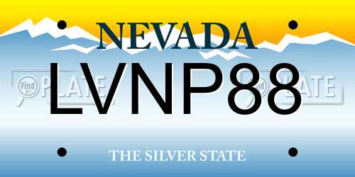 LVNP88 Nevada License Plate