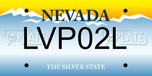 LVP02L Nevada License Plate