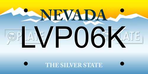 LVP06K Nevada License Plate