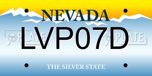 LVP07D Nevada License Plate
