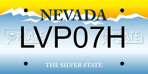 LVP07H Nevada License Plate