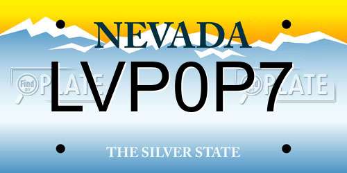 LVP0P7 Nevada License Plate