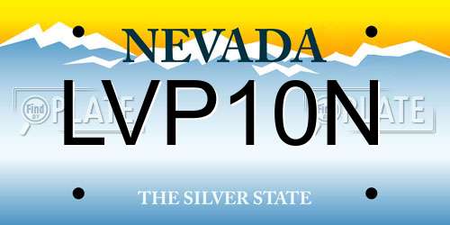 LVP10N Nevada License Plate