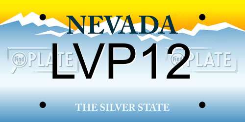 LVP12 Nevada License Plate