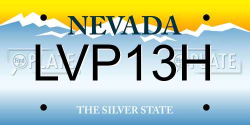 LVP13H Nevada License Plate