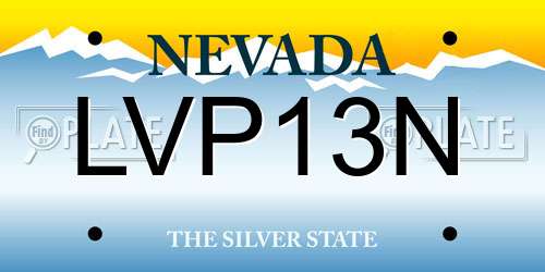 LVP13N Nevada License Plate