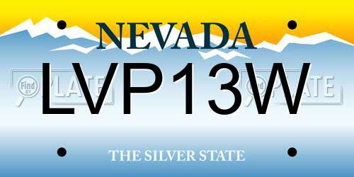 LVP13W Nevada License Plate