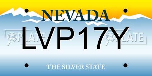 LVP17Y Nevada License Plate