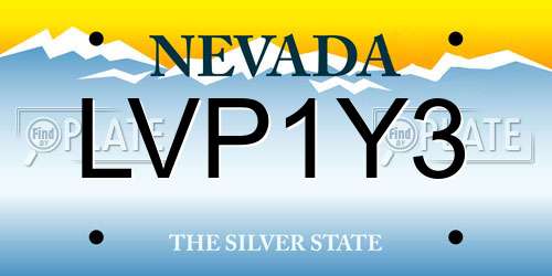 LVP1Y3 Nevada License Plate