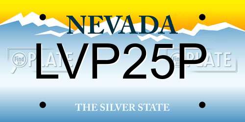 LVP25P Nevada License Plate