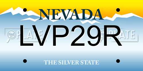 LVP29R Nevada License Plate