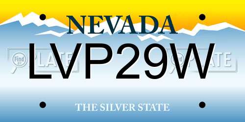 LVP29W Nevada License Plate