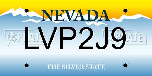 LVP2J9 Nevada License Plate