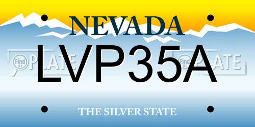 LVP35A Nevada License Plate