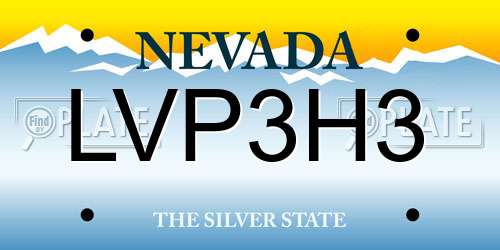 LVP3H3 Nevada License Plate