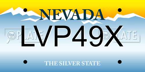 LVP49X Nevada License Plate